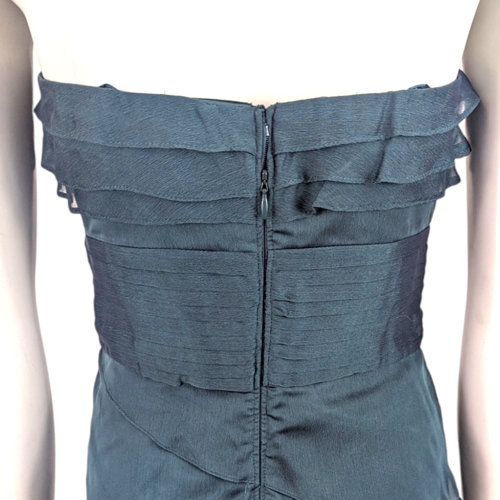 Adrianna Papell Strapless Cocktail Party Dress Womens 6 Teal Green Formal - Picture 6 of 13